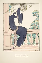 "Frühling, Frühling", reklam för Tea Dress av V. Manheimer, från Styl, utg.1922 (pochoirtryck)