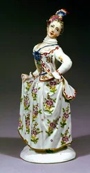 Fuerstenbergs figur av en dam (porslin)