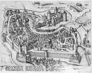 Henri IV (1553-1610) på väg in i Dijon efter sin seger över spanjorerna vid Fontaine-Francaise, 5 juni 1595.