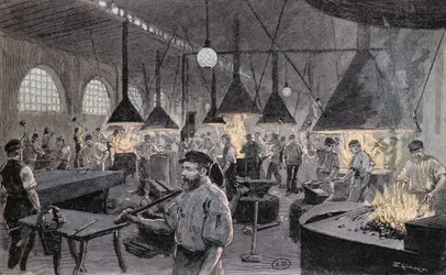 Imperial Wharf i Kiel, Tyskland, ca 1900