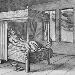 King tittar på regnet genom sitt fönster från Musaeum Hermeticum