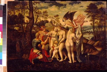 Paris dom. Målning av en tysk mästare, olja på trä, mitten av 1500-talet. Tysk konst, renässans. State A. Pushkin Museum of Fine Arts, Moskva.