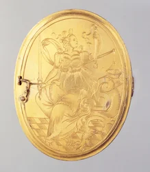 Medaljong innehållande miniatyrporträtt i vax av Landgrave Wilhelm IV (förgyllt silver) (se även 312102 och 312134)