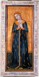 Madonna klädd i en mantel av majs (tempera på trä)