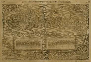 Karta över Venedig, av Sebastian Munster (1488-1552) publicerad i Basel, ca 1560