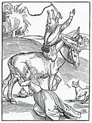 Av stor vrede, små tillfällen, illustration från Alexander Barclays engelska översättning av 