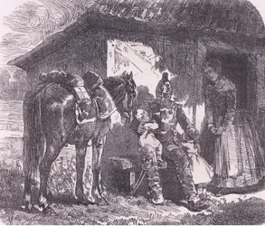 Ut i kriget, Cassells historia om kriget mellan Frankrike och Tyskland publicerad av Cassell and Company Limited, ca 1890 (litho)