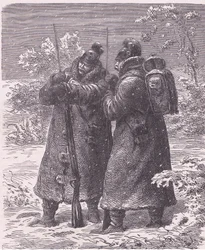 Utpost i snön, Cassells historia om kriget mellan Frankrike och Tyskland publicerad av Cassell and Company Limited, ca 1890 (litho)