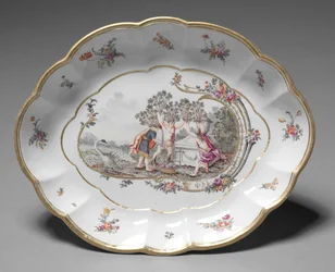Ovalt fat, tillverkare Nymphenburg Porslinsfabrik, c.1760-1765