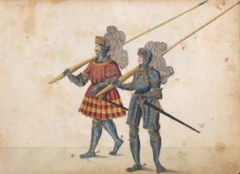 Parad för en turnering, ca 1640 (penna och bläck, akvarell och tvättar)