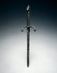 Pareringsdolk, c.1600 (stål med vajergrepp)