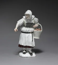 Bondkvinna, tillverkare Meissen Porslinsfabrik, Tyskland, modellerad av Johann Joachim Kändler