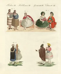 Peruanska klänningar (färgad gravyr)