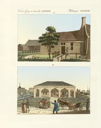 Peter den store som snickare (färgad gravyr)