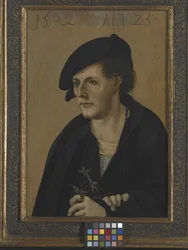 Porträtt av en ung man (olja på trä)