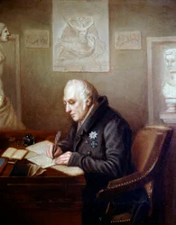 Porträtt av Alexander von Humboldt på sitt kontor