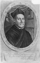 Porträtt av Athanasius Kircher, tysk forskare, 62 år