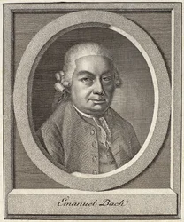 Porträtt av Carl Philipp Emanuel Bach (1714-88)