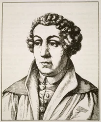 Porträtt av Johann Reuchlin (1455-1522) kopia av en c19:e tysk gravyr, illustrerad i History of Magic, publicerad i slutet av 1800-talet