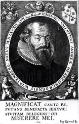 Porträtt av Johann Valentine (f.1586) av Herrenberg och Württemberg, graverat av Iorg Rimmel, 17 augusti 1628