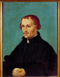Porträtt av Philippe Melanchton (Philipp Melantone eller Melanchthon eller Schwartzerd