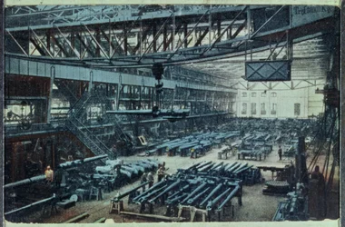 Vykort föreställande Kruppfabriken i Essen, ca 1914