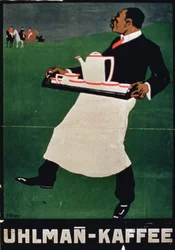 Affisch med reklam för "Uhlman Coffee" (färglitografi)