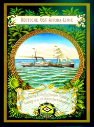 Affisch som annonserar den tyska östafrikalinjen, 1890