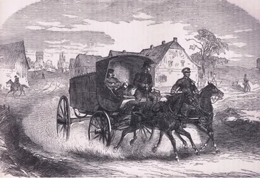 Preussisk militärpost, Cassells historia om kriget mellan Frankrike och Tyskland publicerad av Cassell and Company Limited, ca 1890 (litho)