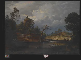 Romantiskt landskap (olja på duk)