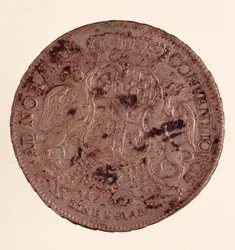 Silverthaler (taler) av Charles Frederick, storhertig av Baden (1728-1811) (Karl I av Baden) 1766 Diam. 3,9 cm Neapel, museo archeologico