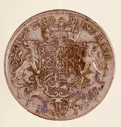 Silverthaler (taler) av Frederick Christian, markgreve av Brandenburg-Bayreuth (Frederic V Christian de Brandenburg-Bayreuth (Brandenburg Bayreuth) (1708-1769) 1766 Diam. 4 cm Neapel, museo archeologico