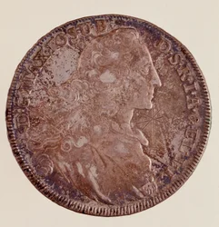 Silverthaler av Maximilian III Josef av Bayern (1727-1777) 1769 Diam. 4,1 cm Neapel, arkeologiskt museum