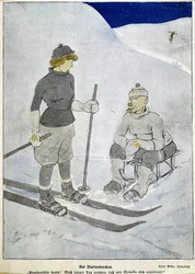 Skidor och kälke - tysk press