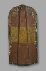 Stående pavise, Klausen, ca 1480-90 (trä, järn och galtskinn)