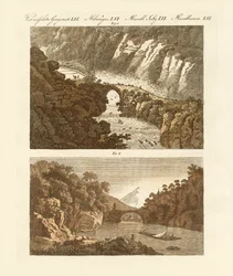 Konstiga broar (färgad gravyr)