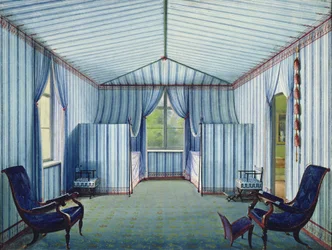 Tältrum, efter 1830 (penna & bläck och wc på papper)