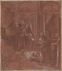 Bebådelsen, ca 1520 (penna och bläck)