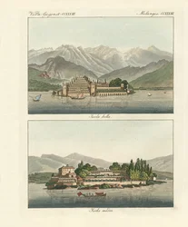Borromeoöarna (färgad gravyr)