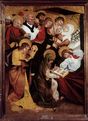The Dormition of the Virgin Painting of the German School. 1400-talet. Metz Museum of Fine Arts.