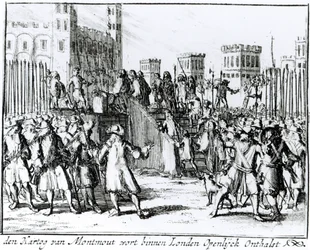 Avrättningen av hertigen av Monmouth och Buccleuch (1649-85) (gravyr)