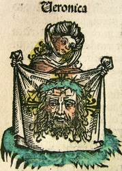 The Veil of Veronica, publicerad i Nuremberg Chronicle, 1493
