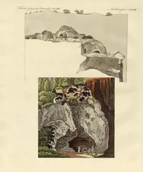 Grottan i Gaillenreuth (färgad gravyr)