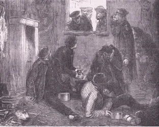 Kronprinsen av Preussen går runt, Cassells historia om kriget mellan Frankrike och Tyskland publicerad av Cassell and Company Limited, ca 1890 (litho)
