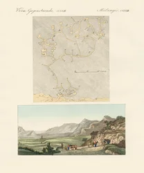 Kretas labyrint (färgad gravyr)