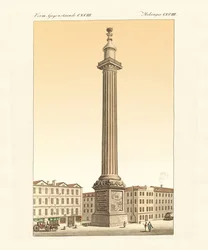 Monumentet i London (färgad gravyr)