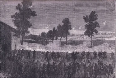 The sortie of Cachan, Cassells History of the War between France and Germany publicerad av Cassell and Company Limited, c.1890 (litho)