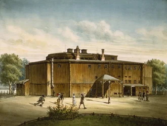 Teatern i Dresden (wc på papper)