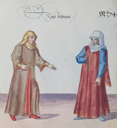 Två judiska kvinnor, ca 1600 (wc på papper)