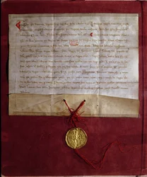 Åtagande från kejsar Fredrik II (1194-1250) att förse kung Ludvig IX (1214-70) med hästar, vapen och proviant för det sjunde korståget, 1246